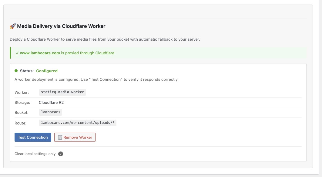 StaticQ Cleanup screen
